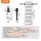 VEVOR Barn Door and Hardware Kit, 42" x 84" Ξύλινη και γυάλινη συρόμενη πόρτα αχυρώνα, ομαλά και αθόρυβα, κιτ αχυρώνας με οδηγό δαπέδου 8 σε 1 και λαβή πόρτας, πλάκα από ξύλο ελάτης και παγωμένο γυαλί