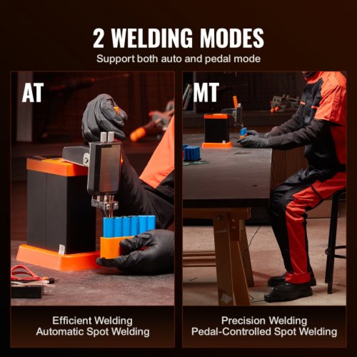 VEVOR Battery Spot Welder, 14,5KW Capacitor Energy Storage Pulse Battery Spot Welder with 73B Welding Pen, 801D High Power Spot Welding Equipment & 2 Welding Modes for 0,1-0,3mm Pure Nickel, Batteries