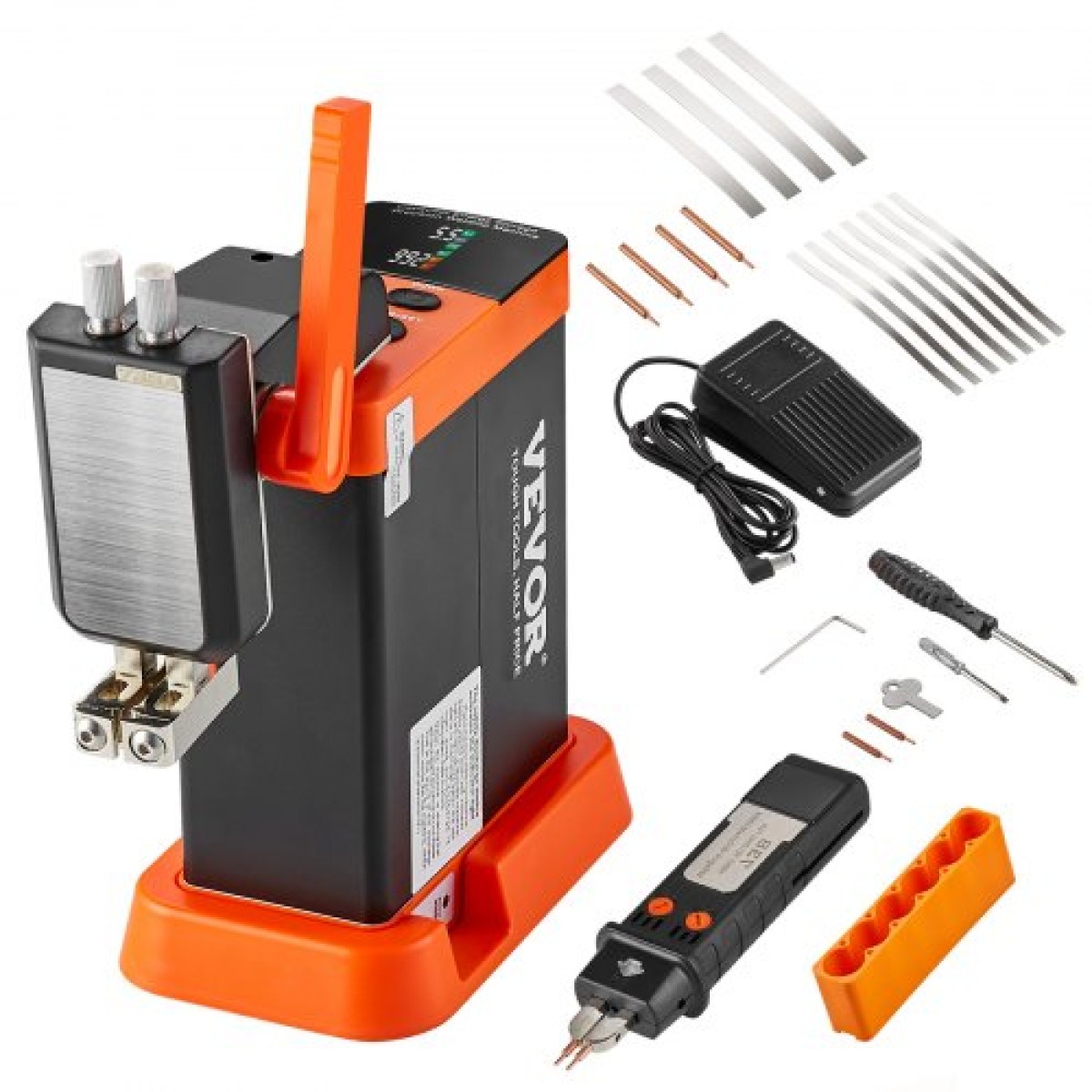 VEVOR Battery Spot Welder, 14,5KW Capacitor Energy Storage Pulse Battery Spot Welder with 73B Welding Pen, 801D High Power Spot Welding Equipment & 2 Welding Modes for 0,1-0,3mm Pure Nickel, Batteries