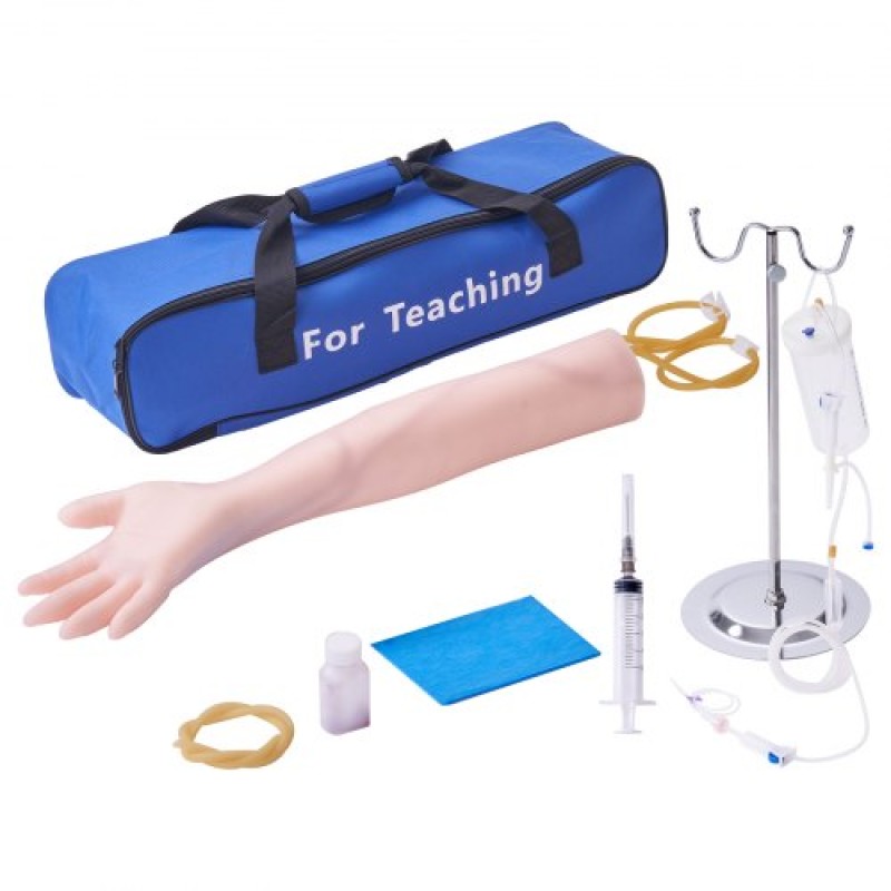 VEVOR Phlebotomy Practice Kit, IV Venipuncture Intravenous Training Kit, High Simulation IV Practice Arm Kit with Carrying Bag, Practice and Perfect IV Skills, για φοιτητές Νοσηλευτές και επαγγελματίες