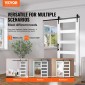 VEVOR Barn Door and Hardware Kit, 30" x 84" Ξύλινη και γυάλινη συρόμενη πόρτα αχυρώνα, ομαλά και αθόρυβα, κιτ αχυρώνας με οδηγό δαπέδου 8 σε 1 και λαβή πόρτας, πλάκα από ξύλο ελάτης και παγωμένο γυαλί
