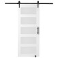 VEVOR Barn Door and Hardware Kit, 30" x 84" Ξύλινη και γυάλινη συρόμενη πόρτα αχυρώνα, ομαλά και αθόρυβα, κιτ αχυρώνας με οδηγό δαπέδου 8 σε 1 και λαβή πόρτας, πλάκα από ξύλο ελάτης και παγωμένο γυαλί