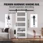 VEVOR Barn Door and Hardware Kit, 30" x 84" Ξύλινη και γυάλινη συρόμενη πόρτα αχυρώνα, ομαλά και αθόρυβα, κιτ αχυρώνας με οδηγό δαπέδου 8 σε 1 και λαβή πόρτας, πλάκα από ξύλο ελάτης και παγωμένο γυαλί