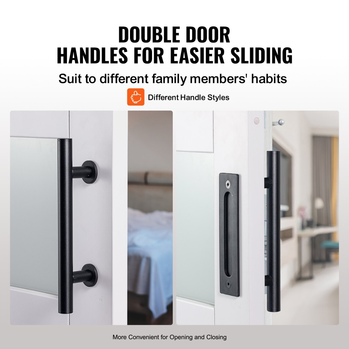VEVOR Barn Door and Hardware Kit, 30" x 84" Ξύλινη και γυάλινη συρόμενη πόρτα αχυρώνα, ομαλά και αθόρυβα, κιτ αχυρώνας με οδηγό δαπέδου 8 σε 1 και λαβή πόρτας, πλάκα από ξύλο ελάτης και παγωμένο γυαλί