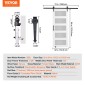 VEVOR Barn Door and Hardware Kit, 30" x 84" Ξύλινη και γυάλινη συρόμενη πόρτα αχυρώνα, ομαλά και αθόρυβα, κιτ αχυρώνας με οδηγό δαπέδου 8 σε 1 και λαβή πόρτας, πλάκα από ξύλο ελάτης και παγωμένο γυαλί
