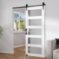 VEVOR Barn Door and Hardware Kit, 30" x 84" Ξύλινη και γυάλινη συρόμενη πόρτα αχυρώνα, ομαλά και αθόρυβα, κιτ αχυρώνας με οδηγό δαπέδου 8 σε 1 και λαβή πόρτας, πλάκα από ξύλο ελάτης και παγωμένο γυαλί