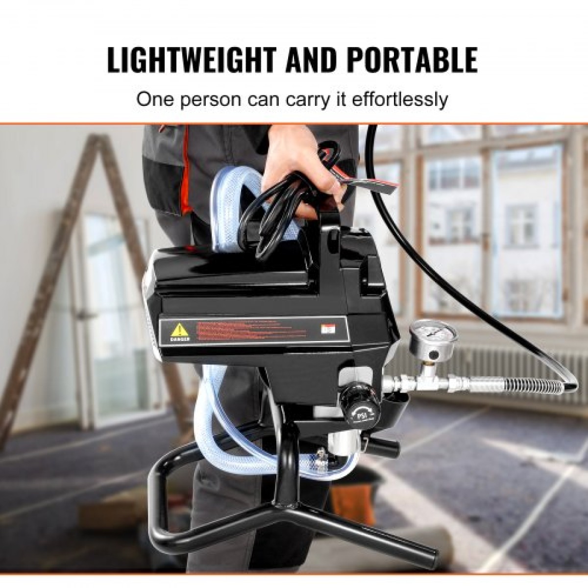 VEVOR Stand Airless Paint Sprayer, 950W 3000PSI High Efficiency Electric Airless Sprayer, Fine and ομοιόμορφο αποτέλεσμα βαφής, Φορητοί ψεκαστήρες χρωμάτων για έπιπλα και φράχτες εσωτερικού και εξωτερικού σπιτιού