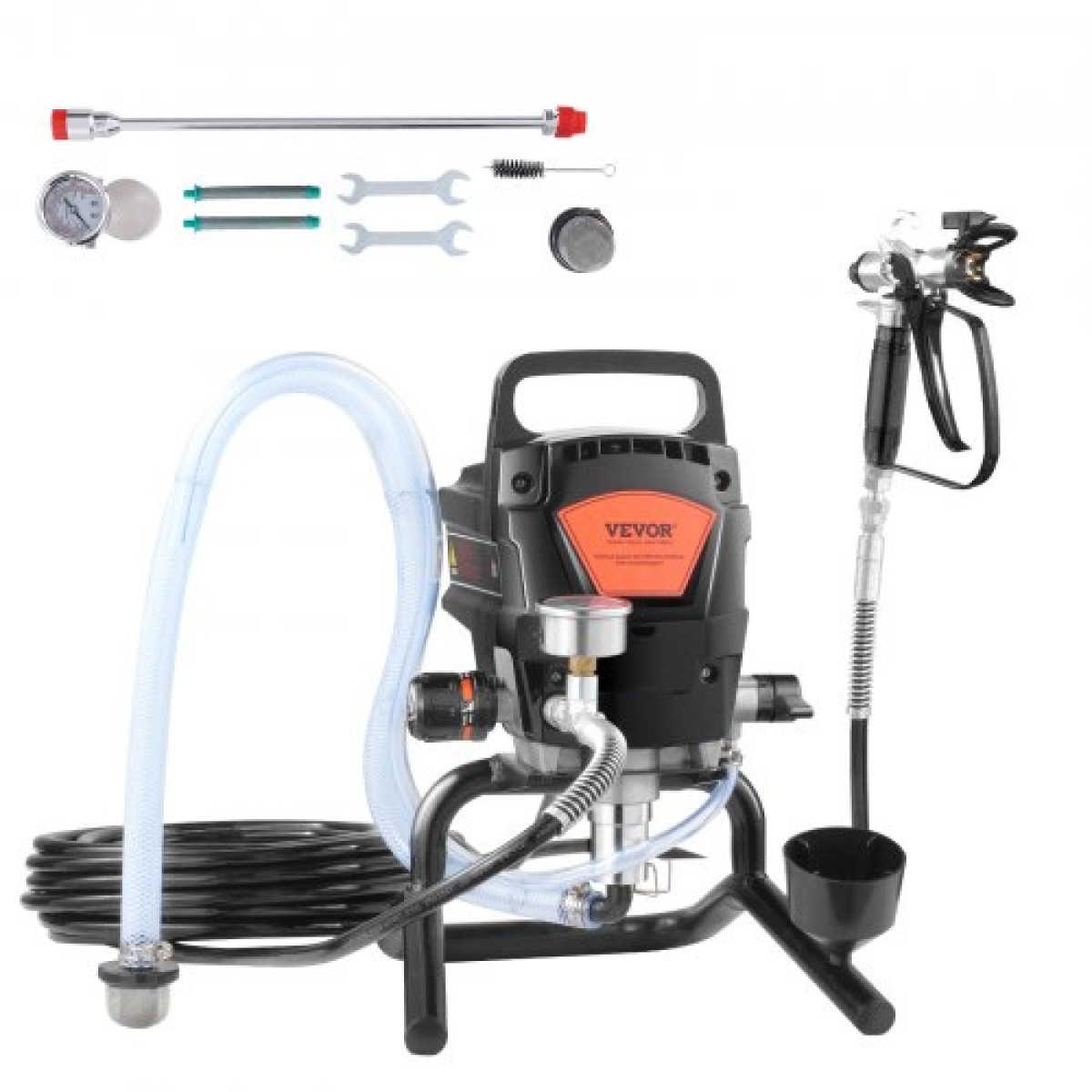 VEVOR Stand Airless Paint Sprayer, 950W 3000PSI High Efficiency Electric Airless Sprayer, Fine and ομοιόμορφο αποτέλεσμα βαφής, Φορητοί ψεκαστήρες χρωμάτων για έπιπλα και φράχτες εσωτερικού και εξωτερικού σπιτιού