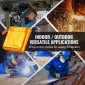 Οθόνη συγκόλλησης VEVOR με πλαίσιο, 6' x 8' σήτα κουρτίνας συγκόλλησης, ανθεκτική στη φλόγα οθόνη προστασίας συγκόλλησης βινυλίου σε 4 περιστρεφόμενους τροχούς (2 με δυνατότητα κλειδώματος), κινητή & επαγγελματική για εργαστήριο/βιομηχανική,