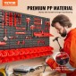 VEVOR Επιτοίχιοι κάδοι αποθήκευσης, 30-Bin Parts Rack Organizer Garage Plastic Shop Εργαλείο με πάνελ τοίχου/Θήρες εργαλείων/Γάντζοι, Ατζέντα εργαλείων για παξιμάδια, μπουλόνια, βίδες, καρφιά, χάντρες, κουμπιά, μαύρο και κόκκινο