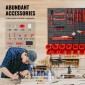 VEVOR Επιτοίχιοι κάδοι αποθήκευσης, 30-Bin Parts Rack Organizer Garage Plastic Shop Εργαλείο με πάνελ τοίχου/Θήρες εργαλείων/Γάντζοι, Ατζέντα εργαλείων για παξιμάδια, μπουλόνια, βίδες, καρφιά, χάντρες, κουμπιά, μαύρο και κόκκινο