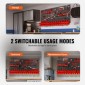 VEVOR Επιτοίχιοι κάδοι αποθήκευσης, 30-Bin Parts Rack Organizer Garage Plastic Shop Εργαλείο με πάνελ τοίχου/Θήρες εργαλείων/Γάντζοι, Ατζέντα εργαλείων για παξιμάδια, μπουλόνια, βίδες, καρφιά, χάντρες, κουμπιά, μαύρο και κόκκινο