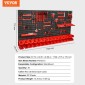 VEVOR Επιτοίχιοι κάδοι αποθήκευσης, 30-Bin Parts Rack Organizer Garage Plastic Shop Εργαλείο με πάνελ τοίχου/Θήρες εργαλείων/Γάντζοι, Ατζέντα εργαλείων για παξιμάδια, μπουλόνια, βίδες, καρφιά, χάντρες, κουμπιά, μαύρο και κόκκινο