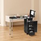 VEVOR Professional Makeup Train Case Θήκη καλλυντικής αλουμινίου, πάγκος εργασίας με πόδια στήριξης, κυλιόμενη θήκη μακιγιάζ Εξαιρετικά μεγάλο τρόλεϊ μακιγιάζ Travel Organizer, με περιστρεφόμενους τροχούς 360°, Μαύρο