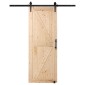 VEVOR Barn Door and Hardware Kit, 30" x 84" Ξύλινη συρόμενη πόρτα αχυρώνα, ομαλά και αθόρυβα, κιτ αχυρώνας με οδηγό δαπέδου 8 σε 1 και λαβή πόρτας, πλάκα με επένδυση από ξύλο ελάτης, εύκολη εγκατάσταση