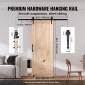 VEVOR Barn Door and Hardware Kit, 30" x 84" Ξύλινη συρόμενη πόρτα αχυρώνα, ομαλά και αθόρυβα, κιτ αχυρώνας με οδηγό δαπέδου 8 σε 1 και λαβή πόρτας, πλάκα με επένδυση από ξύλο ελάτης, εύκολη εγκατάσταση