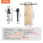 VEVOR Barn Door and Hardware Kit, 30" x 84" Ξύλινη συρόμενη πόρτα αχυρώνα, ομαλά και αθόρυβα, κιτ αχυρώνας με οδηγό δαπέδου 8 σε 1 και λαβή πόρτας, πλάκα με επένδυση από ξύλο ελάτης, εύκολη εγκατάσταση