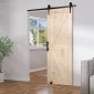 VEVOR Barn Door and Hardware Kit, 30" x 84" Ξύλινη συρόμενη πόρτα αχυρώνα, ομαλά και αθόρυβα, κιτ αχυρώνας με οδηγό δαπέδου 8 σε 1 και λαβή πόρτας, πλάκα με επένδυση από ξύλο ελάτης, εύκολη εγκατάσταση