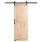 VEVOR Barn Door and Hardware Kit, 30" x 84" Ξύλινη συρόμενη πόρτα αχυρώνα, ομαλά και αθόρυβα, κιτ αχυρώνας με οδηγό δαπέδου 8 σε 1 και λαβή πόρτας, πλάκα με επένδυση από ξύλο ελάτης, εύκολη εγκατάσταση