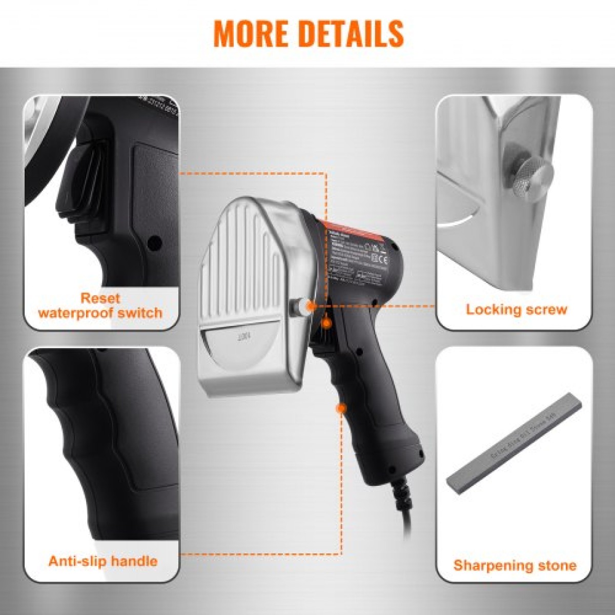 VEVOR Electric Shawarma Knife, Επαγγελματικό τουρκικό μαχαίρι για κεμπάπ 80W, Επαγγελματικός γυροσκόφτης από ανοξείδωτο ατσάλι, τεμαχιστής κρέατος Doner kebab με 2 λεπίδες, Διάμετρος λεπίδας Φ4"/100mm, Ρυθμιζόμενο πάχος 0-8mm
