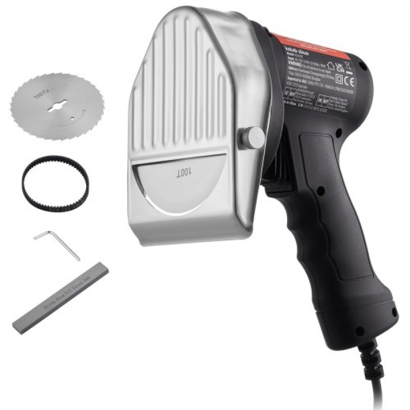 VEVOR Electric Shawarma Knife, Επαγγελματικό τουρκικό μαχαίρι για κεμπάπ 80W, Επαγγελματικός γυροσκόφτης από ανοξείδωτο ατσάλι, τεμαχιστής κρέατος Doner kebab με 2 λεπίδες, Διάμετρος λεπίδας Φ4"/100mm, Ρυθμιζόμενο πάχος 0-8mm