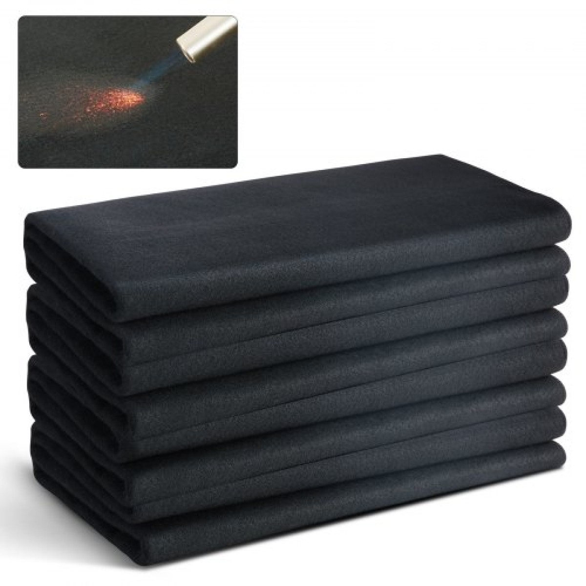 Κουβέρτα συγκόλλησης VEVOR Carbon Felt 4 Pack, 950 x 910 mm Επιβραδυντική φλόγας κουβέρτα συγκόλλησης, Έως 982℃ Σετ κουβέρτες ανθεκτικές στη θερμότητα, κομμένο μαξιλάρι συγκόλλησης με επιβραδυντικό φωτιάς από ίνες άνθρακα