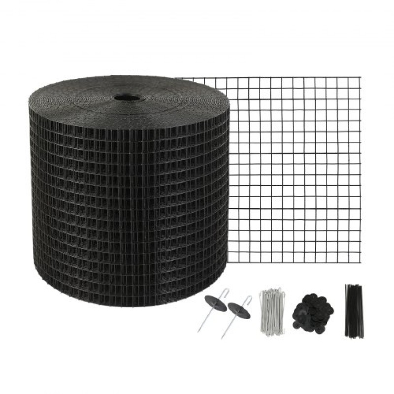 VEVOR 15,24 x 3048 cm Solar Panel Bird Guard, Critter Guard Roll Kit με 60 τμχ. Συνδέσεις από κράμα αλουμινίου, Προστατευτικό ηλιακού πάνελ με επίστρωση PVC ανθεκτική στη σκουριά, συρμάτινο πλέγμα 12,7 mm