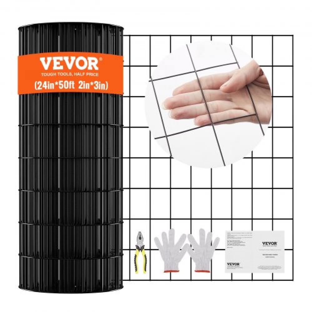 Ύφασμα VEVOR Hardware, 24'' x 50' ρολό γαλβανισμένου συρμάτινου πλέγματος, 16 Gauge ρολό συρμάτινο φράχτη κοτόπουλου, επικάλυψη βινυλίου μεταλλικό συρμάτινο πλέγμα για φράγμα κοτέτσι, φράχτες φιδιών κουνελιών, περιβλήματα πουλερικών