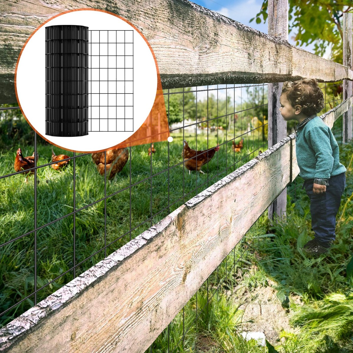 Ύφασμα VEVOR Hardware, 24'' x 50' ρολό γαλβανισμένου συρμάτινου πλέγματος, 16 Gauge ρολό συρμάτινο φράχτη κοτόπουλου, επικάλυψη βινυλίου μεταλλικό συρμάτινο πλέγμα για φράγμα κοτέτσι, φράχτες φιδιών κουνελιών, περιβλήματα πουλερικών