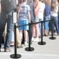 Βάσεις ελέγχου πλήθους VEVOR, φράγματα ελέγχου πλήθους 6 συσκευασιών, ανθρακούχο ατσάλι με βαμμένο στύλο ουράς με βάση στήριξης πινακίδων & 3 τεμ.