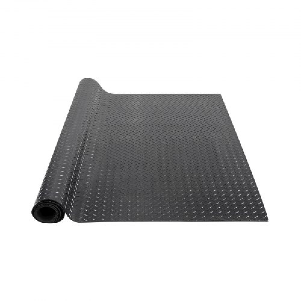 Ρολό δαπέδου από καουτσούκ VEVOR Diamond-Plate, 3 mm x 4 ft x 6 ft πατάκι γκαράζ, SBR Rubber ρολό δαπέδου γκαράζ, εύκολο στο καθάρισμα, διαμάντι πλάκα από καουτσούκ για κάτω από αυτοκίνητα, Garage Industry gym, μαύρο