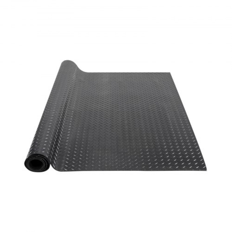 Ρολό δαπέδου από καουτσούκ VEVOR Diamond-Plate, 3 mm x 4 ft x 6 ft πατάκι γκαράζ, SBR Rubber ρολό δαπέδου γκαράζ, εύκολο στο καθάρισμα, διαμάντι πλάκα από καουτσούκ για κάτω από αυτοκίνητα, Garage Industry gym, μαύρο