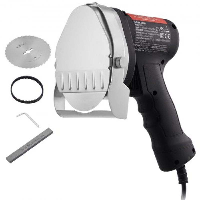 VEVOR Electric Shawarma Knife, Επαγγελματικό τουρκικό μαχαίρι για κεμπάπ 80W, Επαγγελματικός γυροσκόφτης από ανοξείδωτο ατσάλι, τεμαχιστής κρέατος Doner kebab με 2 λεπίδες, Διάμετρος λεπίδας Φ4"/100mm, Ρυθμιζόμενο πάχος 0-8mm