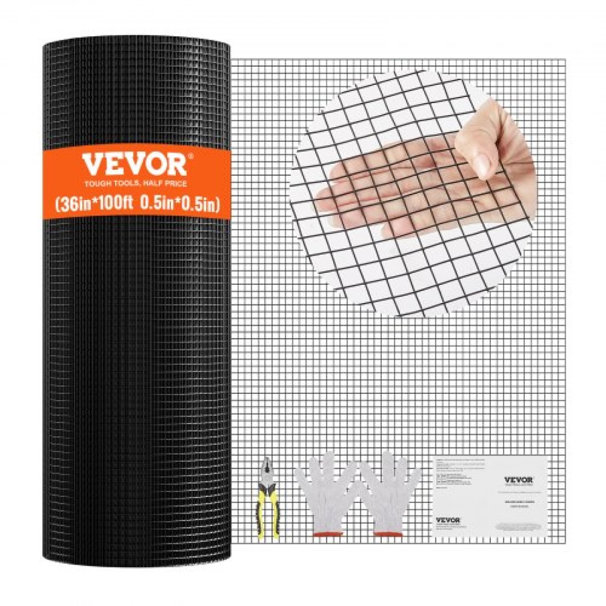 Υφασμάτινο ύφασμα VEVOR, 910 x 30480 mm Ρολό από γαλβανισμένο συρμάτινο πλέγμα, ρολό συρμάτινου φράχτη κοτόπουλου 19 διαμετρήματος, μεταλλικό συρμάτινο πλέγμα επικάλυψης βινυλίου για φράγμα κοτέτσι, φράχτες φιδιών κουνελιών, περιβλήματα πουλερικών