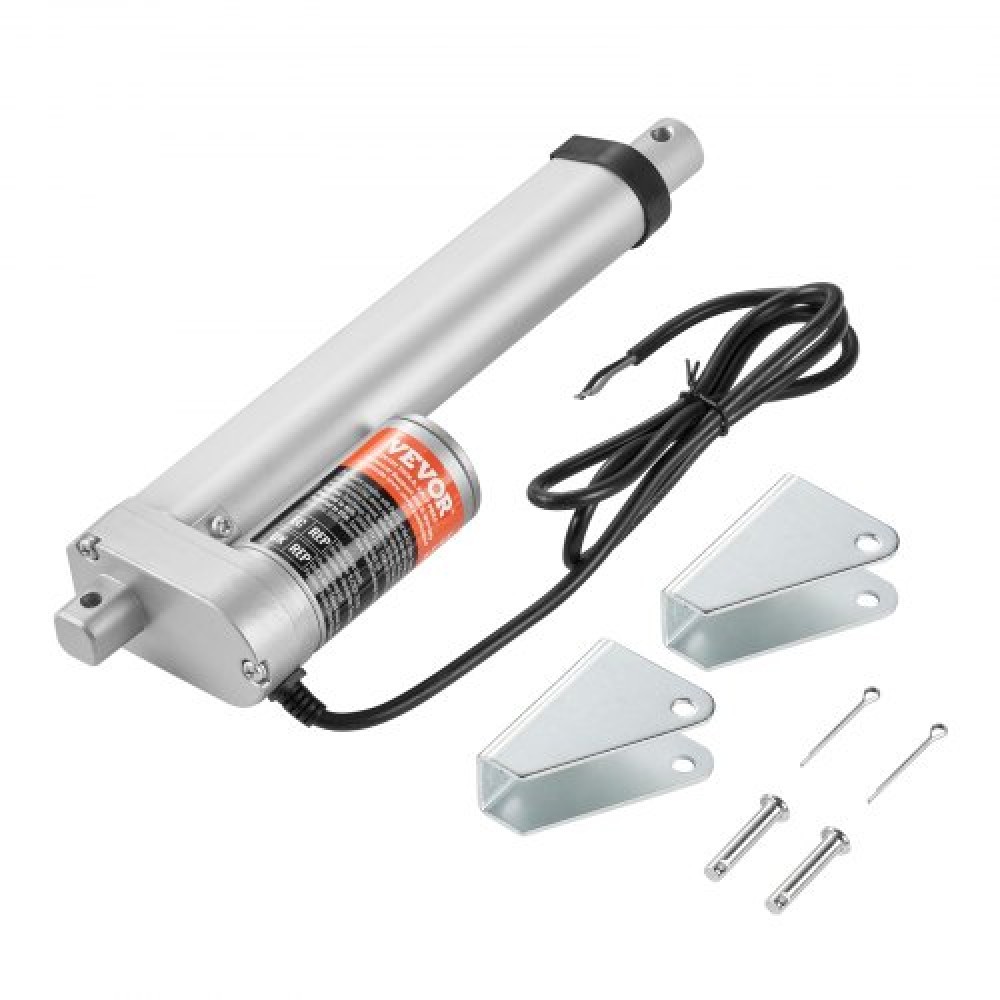 VEVOR Linear Actuator 12V 6 Inch High Load 330lbs/1500N 0.19"/s IP54 Protection