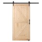 Κιτ αχυρώνας και εξοπλισμού VEVOR, 42" x 84" Ξύλινη συρόμενη πόρτα αχυρώνα, ομαλά και αθόρυβα, κιτ αχυρώνας με οδηγό δαπέδου 8 σε 1 και λαβή πόρτας, πλάκα με επένδυση από ξύλο ελάτης, εύκολη εγκατάσταση