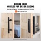Κιτ αχυρώνας και εξοπλισμού VEVOR, 42" x 84" Ξύλινη συρόμενη πόρτα αχυρώνα, ομαλά και αθόρυβα, κιτ αχυρώνας με οδηγό δαπέδου 8 σε 1 και λαβή πόρτας, πλάκα με επένδυση από ξύλο ελάτης, εύκολη εγκατάσταση