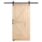 Κιτ αχυρώνας και εξοπλισμού VEVOR, 42" x 84" Ξύλινη συρόμενη πόρτα αχυρώνα, ομαλά και αθόρυβα, κιτ αχυρώνας με οδηγό δαπέδου 8 σε 1 και λαβή πόρτας, πλάκα με επένδυση από ξύλο ελάτης, εύκολη εγκατάσταση