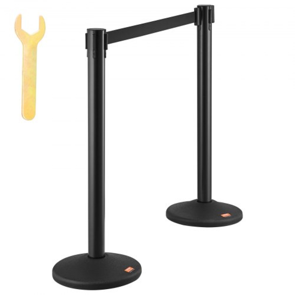 Βάλοι VEVOR Crowd Control Stanchions, 6-pack Crowd Control Barriers with 3PCS 6.5FT Black Retractable Belts, Plastic Stanchion Queue Post, Belt Barriers Line Divider Stanchion set for Airport, Exhibition