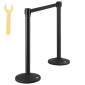 Βάλοι VEVOR Crowd Control Stanchions, 6-pack Crowd Control Barriers with 3PCS 6.5FT Black Retractable Belts, Plastic Stanchion Queue Post, Belt Barriers Line Divider Stanchion set for Airport, Exhibition