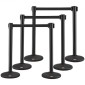 Βάλοι VEVOR Crowd Control Stanchions, 6-pack Crowd Control Barriers with 3PCS 6.5FT Black Retractable Belts, Plastic Stanchion Queue Post, Belt Barriers Line Divider Stanchion set for Airport, Exhibition