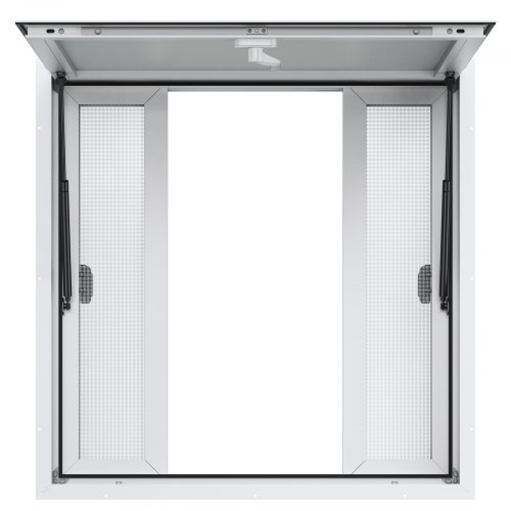 VEVOR Concession Window 36"x36", Παράθυρο Service Food Truck από κράμα αλουμινίου με 4 οριζόντια συρόμενα παράθυρα & τέντα πόρτα & σύρσιμο άγκιστρο, παράθυρο σερβιρίσματος έως 85 μοιρών για Food Truck Concession Trailer