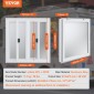 VEVOR Concession Window 36"x36", Παράθυρο Service Food Truck από κράμα αλουμινίου με 4 οριζόντια συρόμενα παράθυρα & τέντα πόρτα & σύρσιμο άγκιστρο, παράθυρο σερβιρίσματος έως 85 μοιρών για Food Truck Concession Trailer