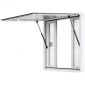 VEVOR Concession Window 36"x36", Παράθυρο Service Food Truck από κράμα αλουμινίου με 4 οριζόντια συρόμενα παράθυρα & τέντα πόρτα & σύρσιμο άγκιστρο, παράθυρο σερβιρίσματος έως 85 μοιρών για Food Truck Concession Trailer