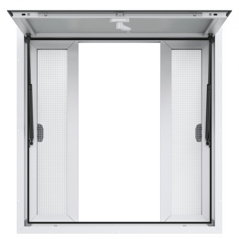 VEVOR Concession Window 36"x36", Παράθυρο Service Food Truck από κράμα αλουμινίου με 4 οριζόντια συρόμενα παράθυρα & τέντα πόρτα & σύρσιμο άγκιστρο, παράθυρο σερβιρίσματος έως 85 μοιρών για Food Truck Concession Trailer