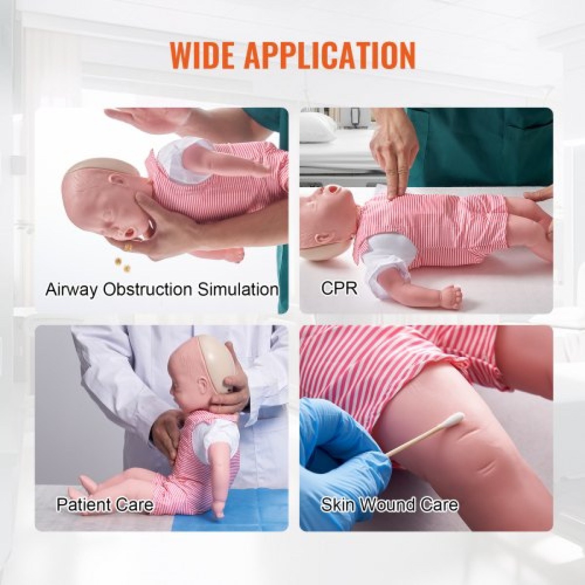 Εκπαιδευτικό ανδρείκελο VEVOR Infant CPR, Heimlich Maneuver and Cardiopulmonary Resuscitation (CPR), επαγγελματικό ανδρείκελο εκπαίδευσης απόφραξης αεραγωγού βρεφών, μοντέλο εμφράγματος μωρού για εκπαίδευση