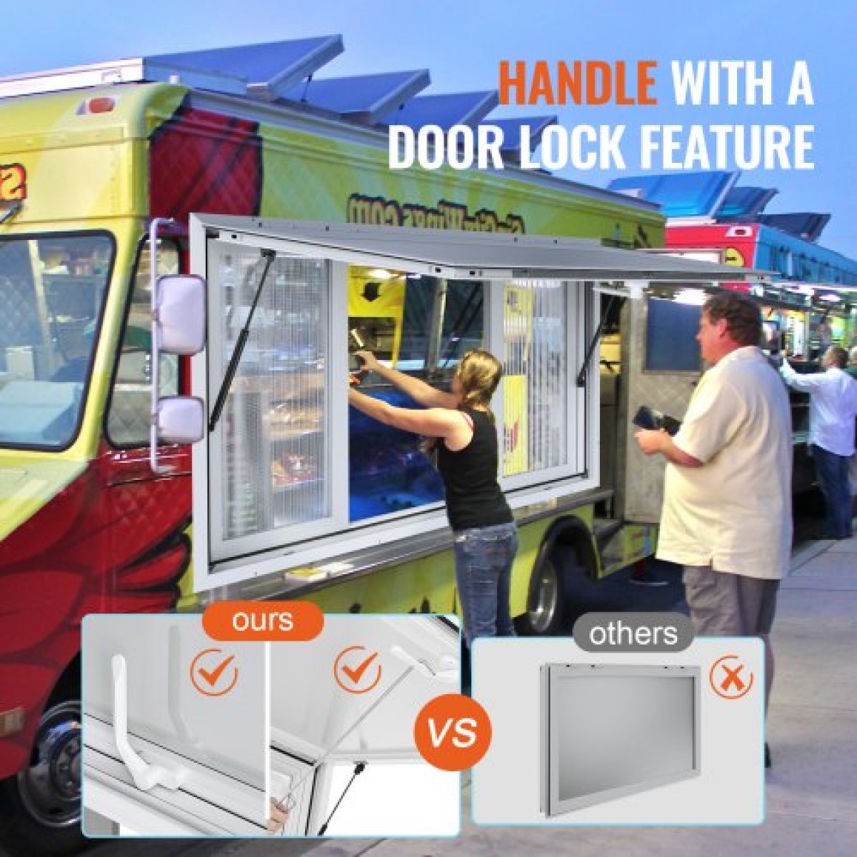 VEVOR 122L x 91,4W cm Concession Stand Παράθυρο σερβιρίσματος Food Truck Service Τέντα