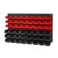 VEVOR Επιτοίχιοι κάδοι αποθήκευσης, 48-Bin Parts Rack Organizer Garage Plastic Shop Tool with Wall Panels, Tool Organizer για παξιμάδια, μπουλόνια, βίδες, καρφιά, χάντρες, κουμπιά, άλλα μικρά εξαρτήματα, μαύρο και κόκκινο