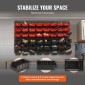 VEVOR Επιτοίχιοι κάδοι αποθήκευσης, 48-Bin Parts Rack Organizer Garage Plastic Shop Tool with Wall Panels, Tool Organizer για παξιμάδια, μπουλόνια, βίδες, καρφιά, χάντρες, κουμπιά, άλλα μικρά εξαρτήματα, μαύρο και κόκκινο