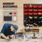 VEVOR Επιτοίχιοι κάδοι αποθήκευσης, 48-Bin Parts Rack Organizer Garage Plastic Shop Tool with Wall Panels, Tool Organizer για παξιμάδια, μπουλόνια, βίδες, καρφιά, χάντρες, κουμπιά, άλλα μικρά εξαρτήματα, μαύρο και κόκκινο